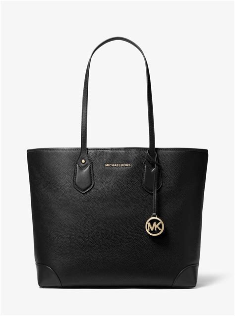 michael kors eva large pebbled leather tote bag|Eva Large Logo Tote Bag .